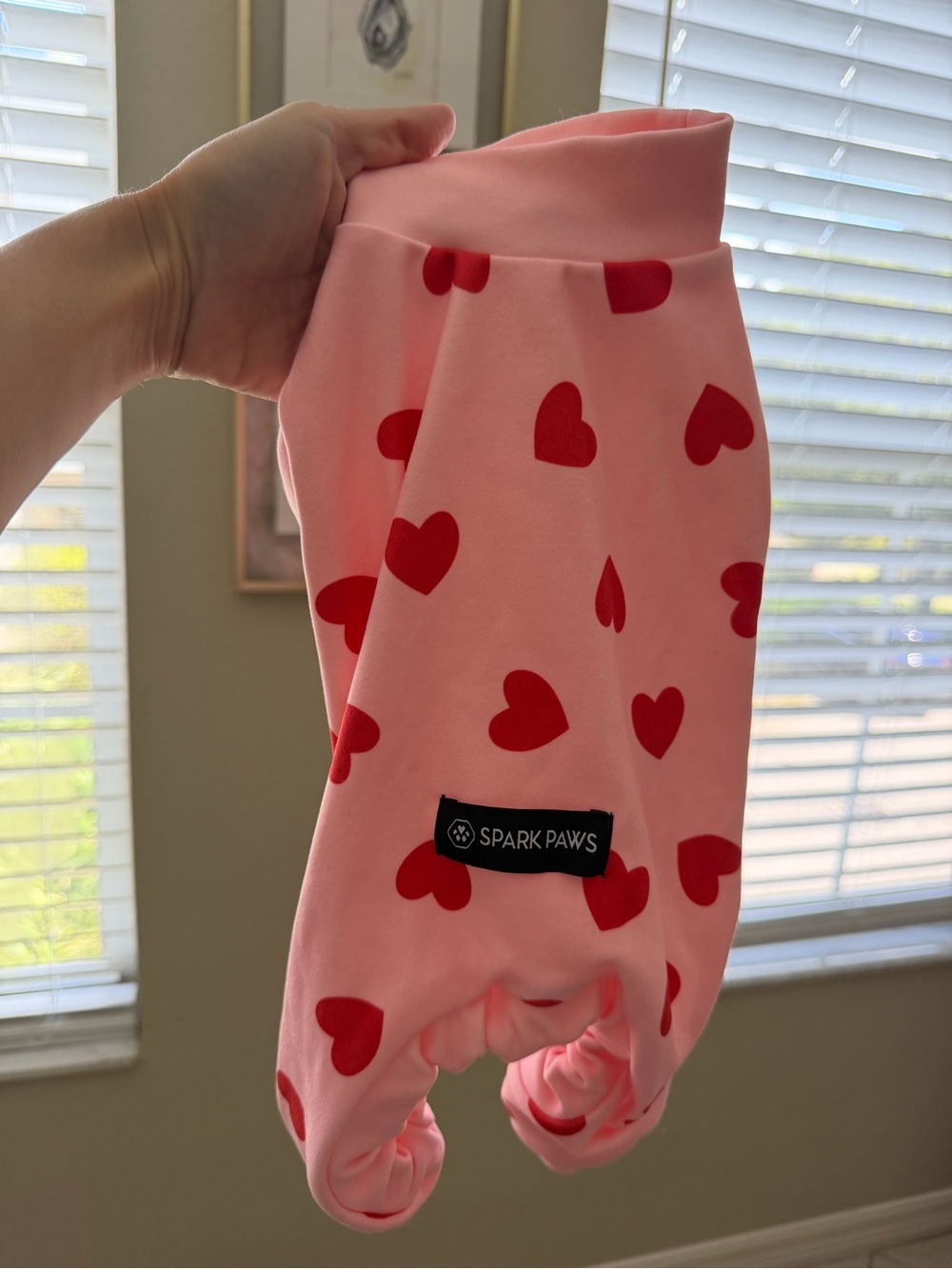 Spark Paws Pink Heart Dog Onesie